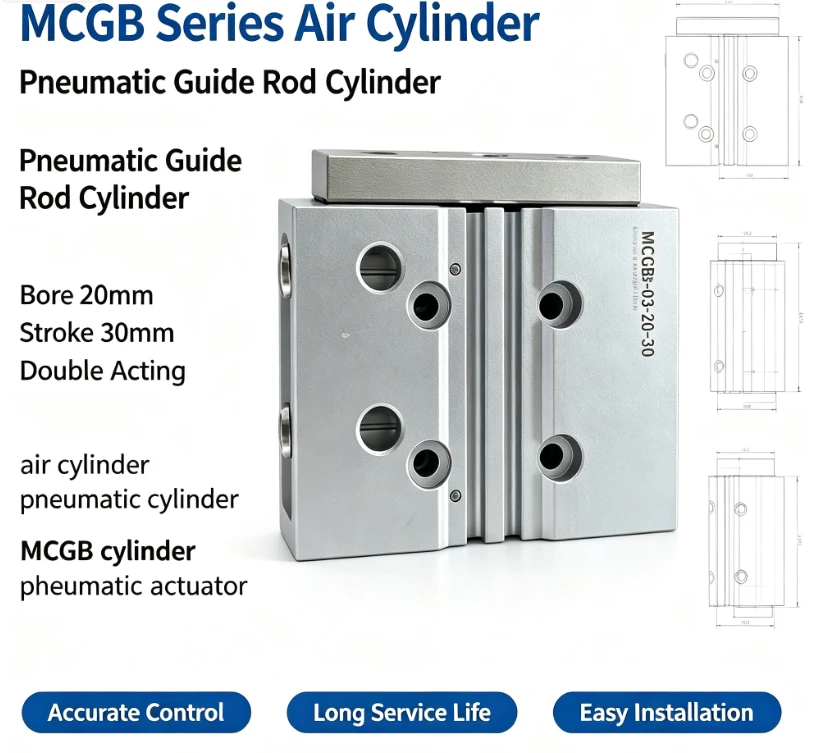 MCGB-03-20-200 Mini Twin-Guide Pneumatic Cylinder