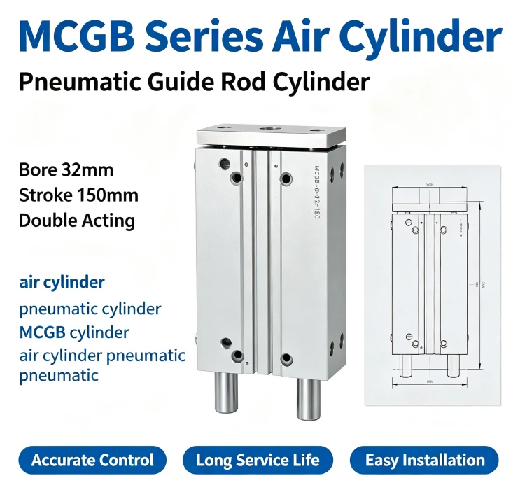 MCGB-03-32-125 Mini Twin-Guide Pneumatic Cylinder factory