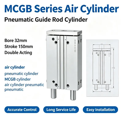 MCGB-03-16-10 Mini Twin-Guide Pneumatic Cylinder