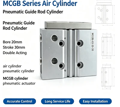 MCGB-03-20-200 Mini Twin-Guide Pneumatic Cylinder